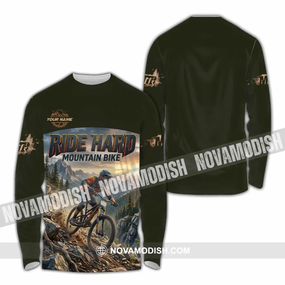 Unisex Shirt - Custom Ride Hard Mountain Bike Shirt - Long Sleeve Shirt / S - T-shirt