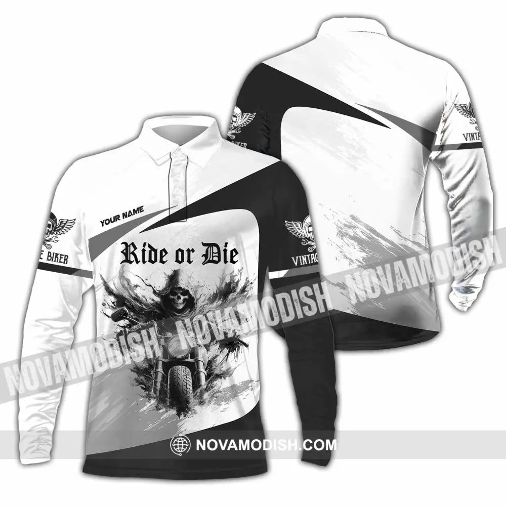 Unisex Shirt - Custom Ride Or Die 3D Shirt Long Sleeve Polo / S T-shirt