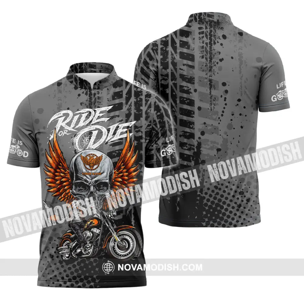 Unisex Shirt - Custom Ride Or Die 3D Shirt - Zipper Polo Shirt / S - T-shirt