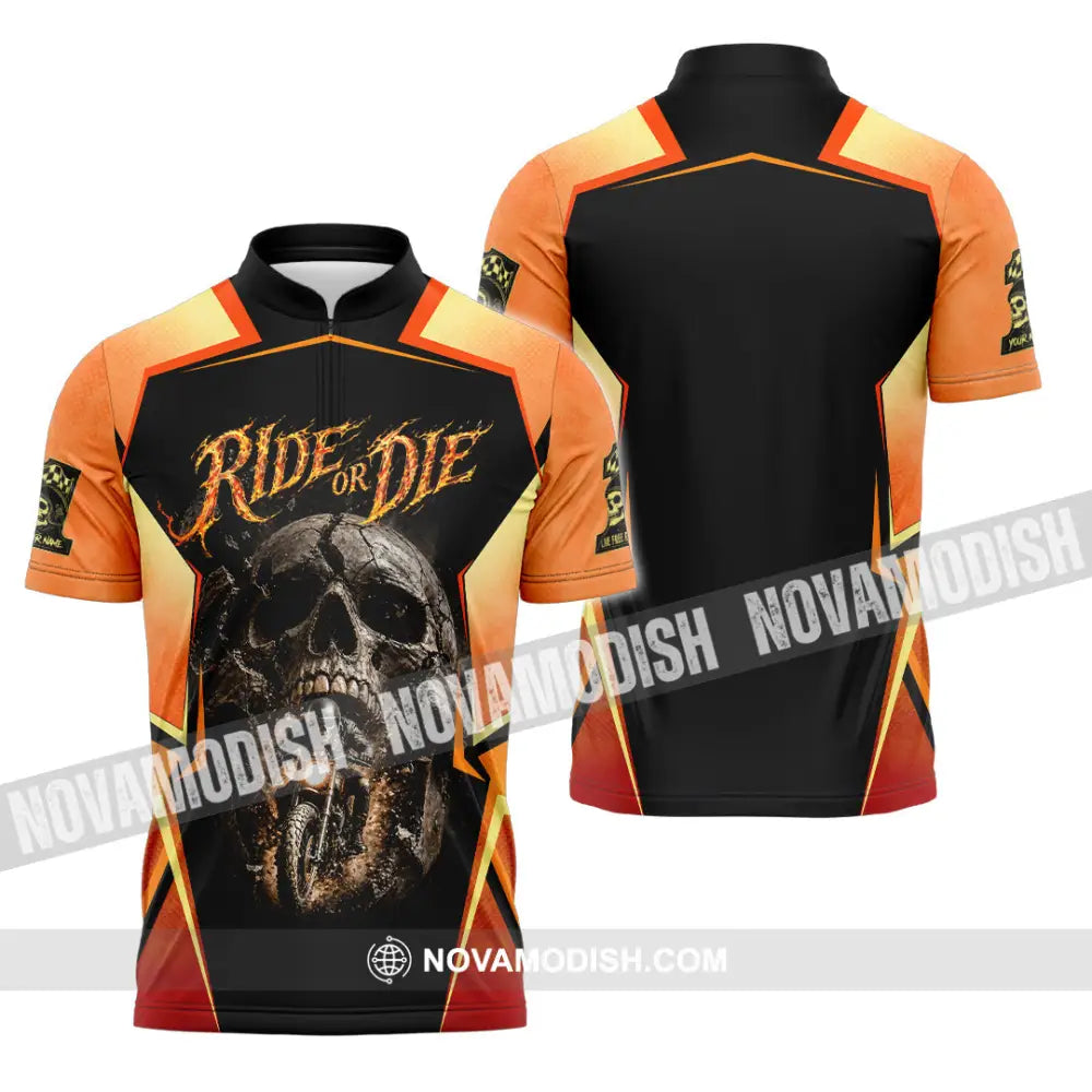 Unisex Shirt - Custom Ride Or Die 3D Shirt - Zipper Polo Shirt / S - T-shirt