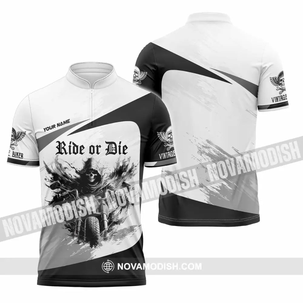 Unisex Shirt - Custom Ride Or Die 3D Shirt Zipper Polo Shirt / S T-shirt