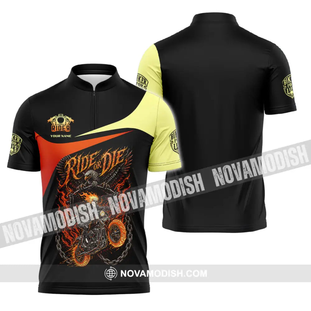 Unisex Shirt - Custom Ride Or Die 3D Shirt - Zipper Polo Shirt / S - T-shirt