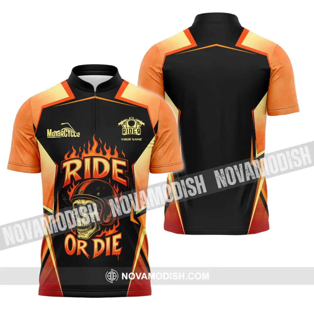 Unisex Shirt - Custom Ride Or Die 3D Shirt - Zipper Polo Shirt / S - T-shirt