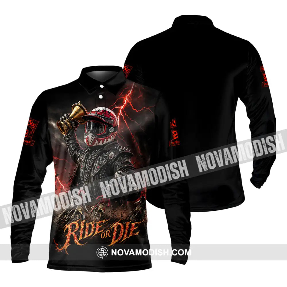 Unisex Shirt - Custom Ride Or Die Shirt - Long Sleeve Polo / S - T-shirt
