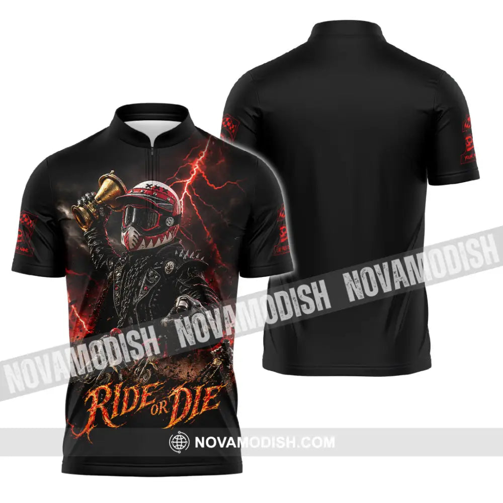 Unisex Shirt - Custom Ride Or Die Shirt - Zipper Polo Shirt / S - T-shirt