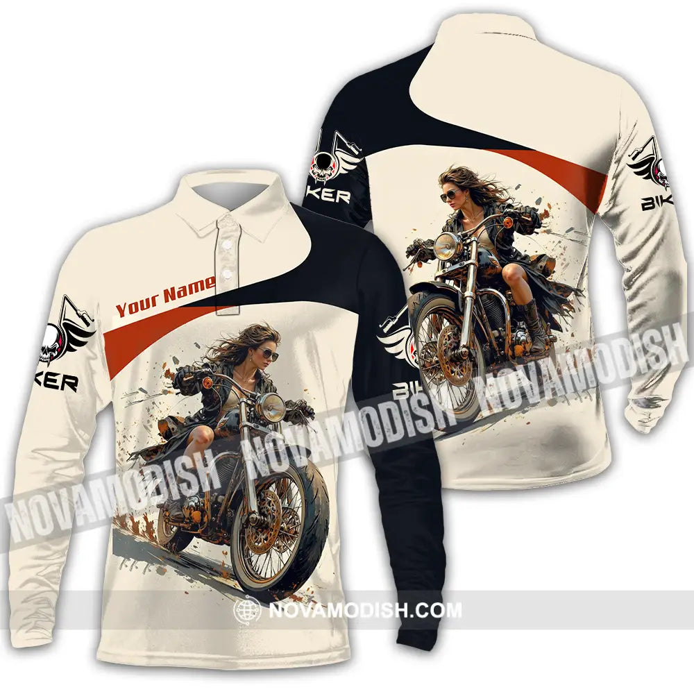 Unisex Shirt - Custom Rider 3D Shirt - Long Sleeve Polo / S - T-shirt