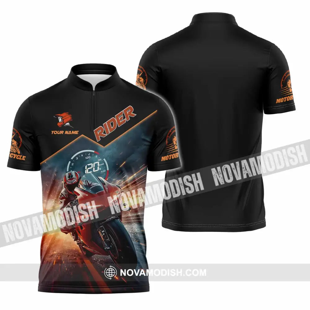 Unisex Shirt - Custom Rider 3D Shirt Zipper Polo Shirt / S T-shirt
