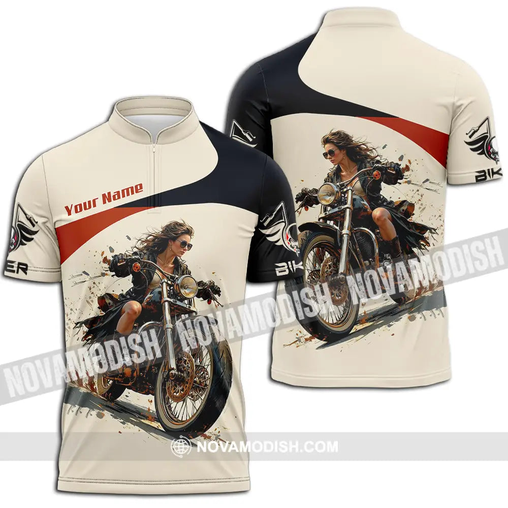 Unisex Shirt - Custom Rider 3D Shirt - Zipper Polo Shirt / S - T-shirt