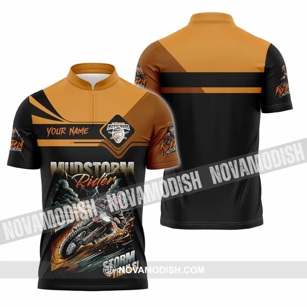 Unisex Shirt - Custom Rider Storm The Trails Sport Shirt Zipper Polo Shirt / S T-shirt