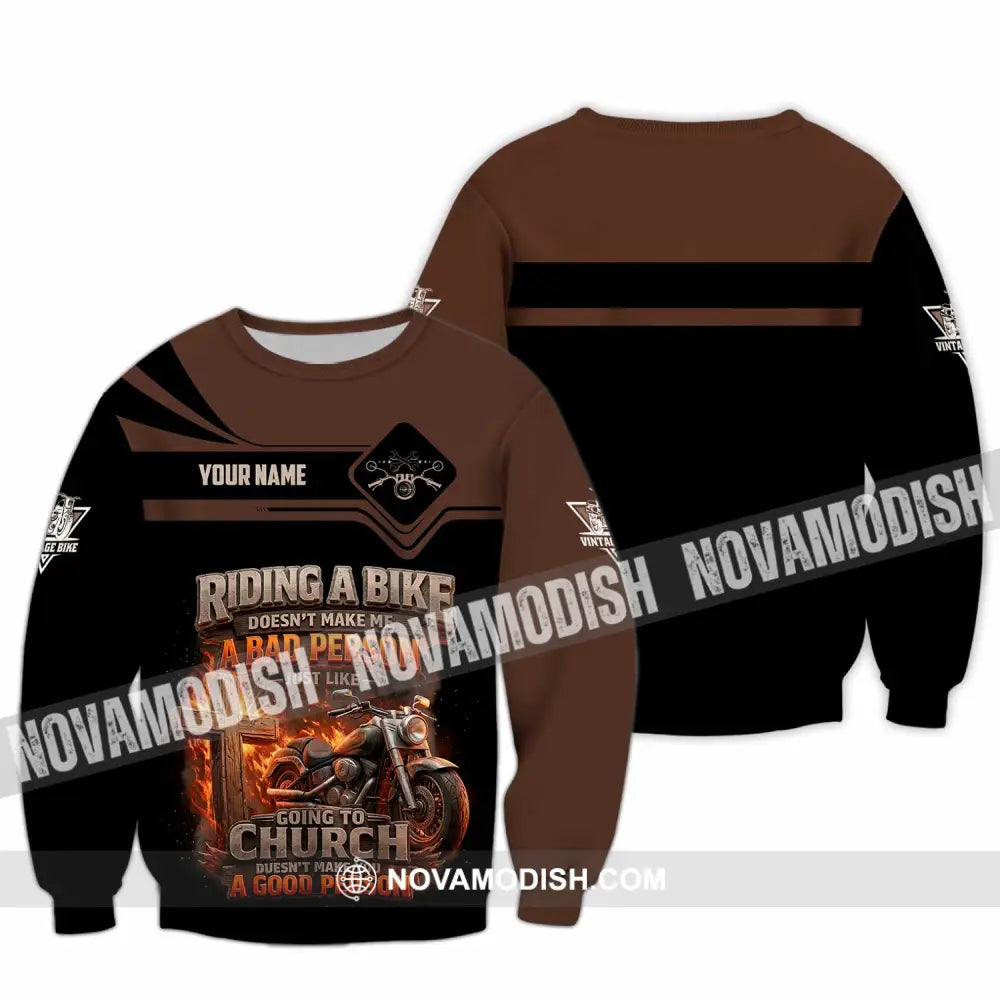 Unisex Shirt - Custom Riding A Bike 3D Shirt Long Sleeve / S T-shirt