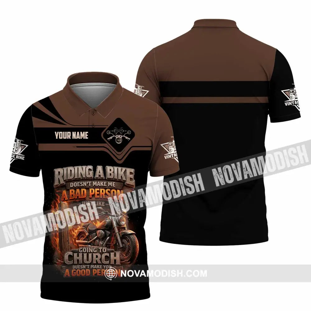 Unisex Shirt - Custom Riding A Bike 3D Shirt Polo Shirt / S T-shirt