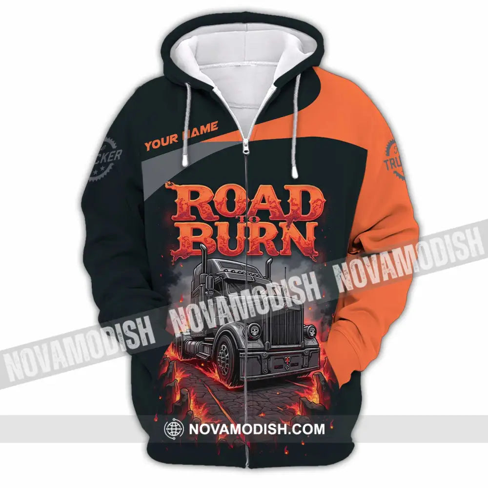 Unisex Shirt - Custom Road Born 3D Shirt Zipper Hoodie / S T-shirt