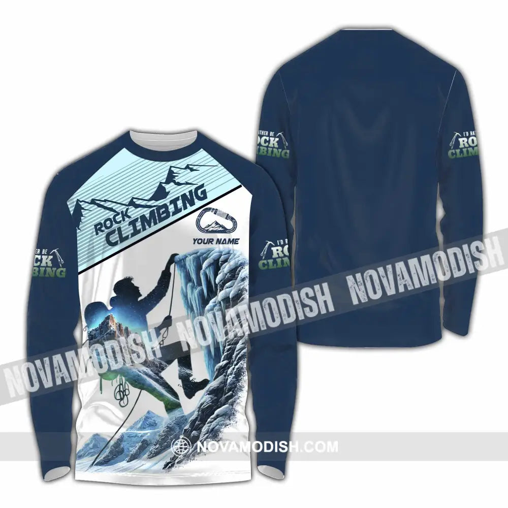 Unisex Shirt - Custom Rock Climbing Shirt Long Sleeve Shirt / S T-shirt