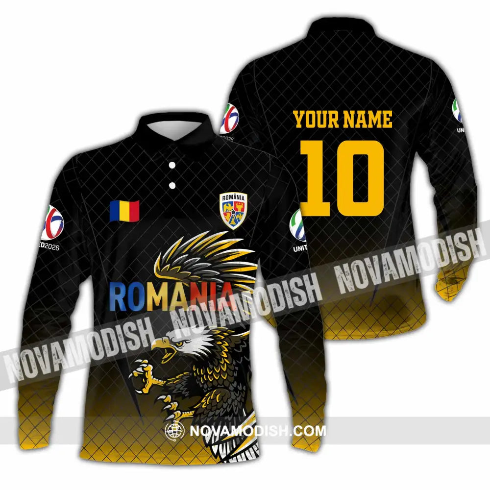 Unisex Shirt - Custom Romania 3D Shirt Long Sleeve Polo / S T-shirt