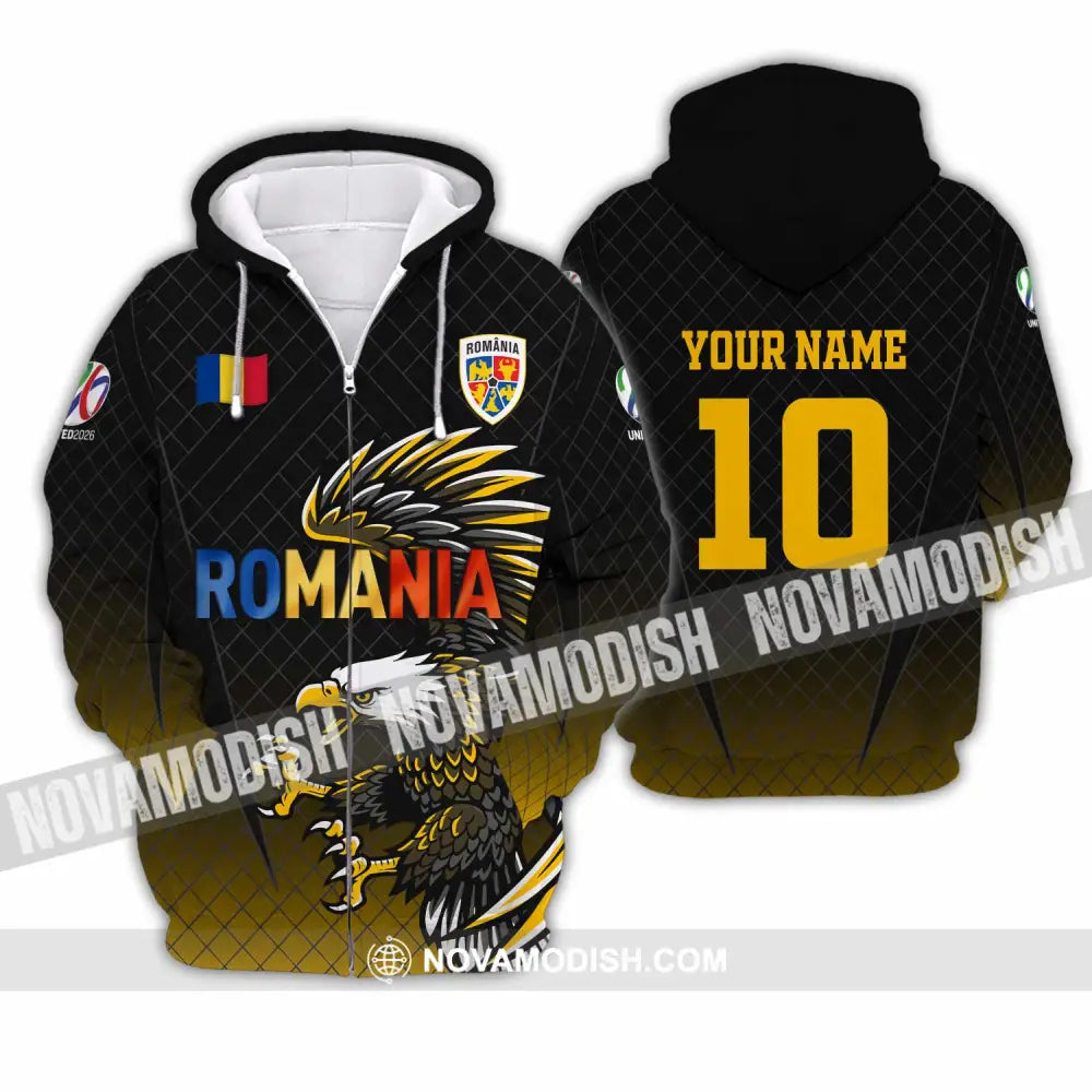 Unisex Shirt - Custom Romania 3D Shirt Zipper Hoodie / S T-shirt
