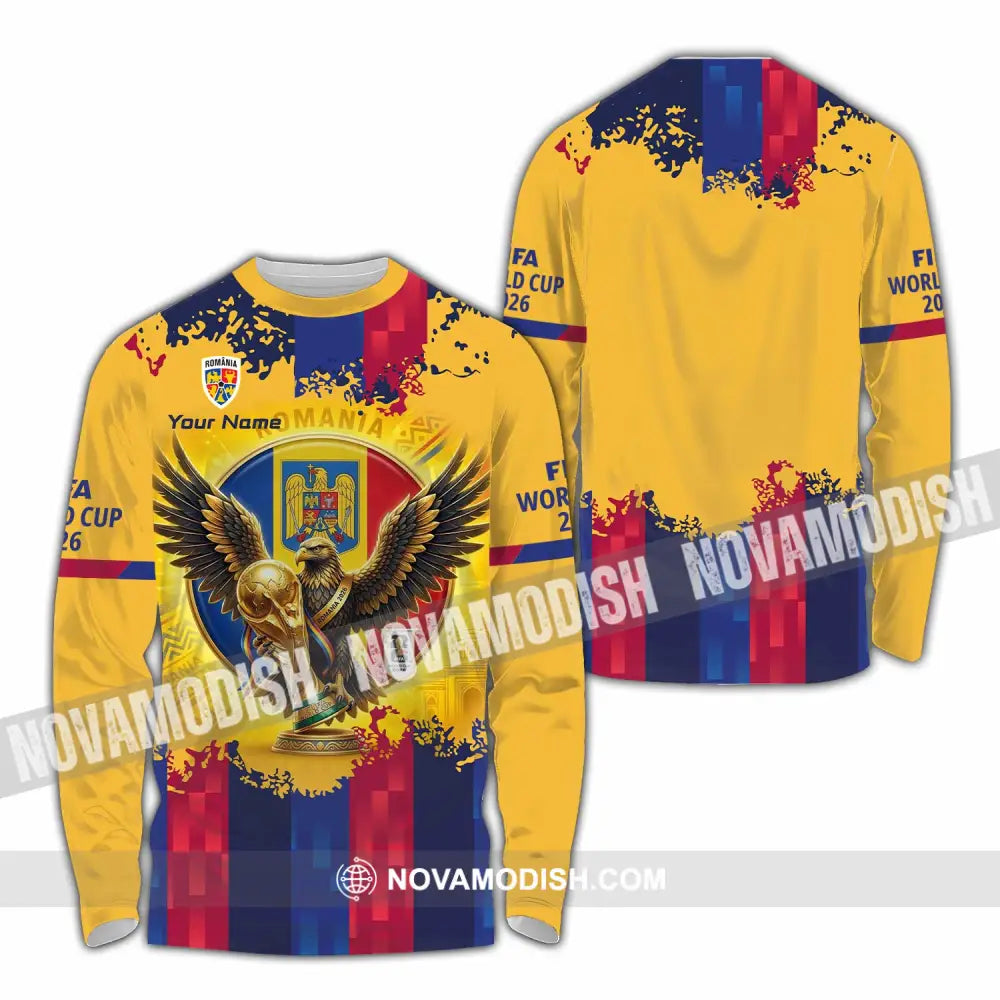 Unisex Shirt - Custom Romania World Cup 2026 3D Shirt Long Sleeve Shirt / S T-shirt