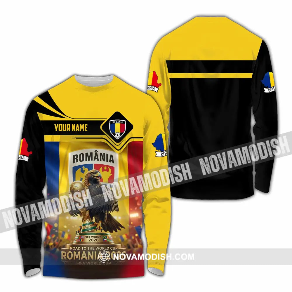 Unisex Shirt - Custom Romania World Cup 2026 3D Shirt Long Sleeve Shirt / S T-shirt