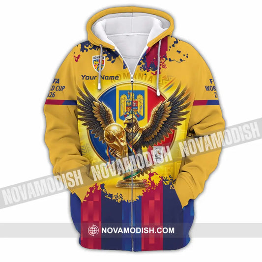 Unisex Shirt - Custom Romania World Cup 2026 3D Shirt Zipper Hoodie / S T-shirt