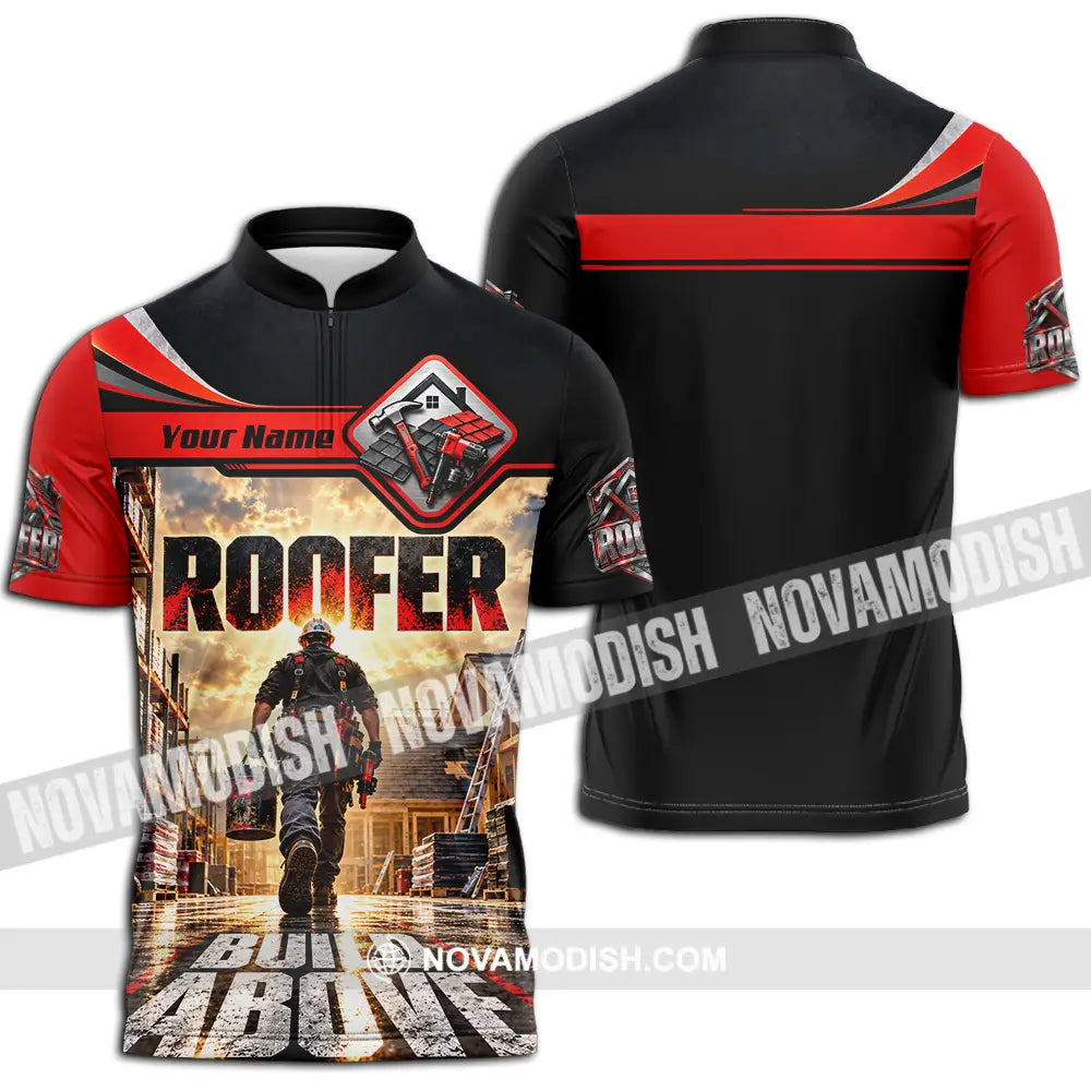 Unisex Shirt - Custom Roofer Shirt - Zipper Polo Shirt / S - T-shirt