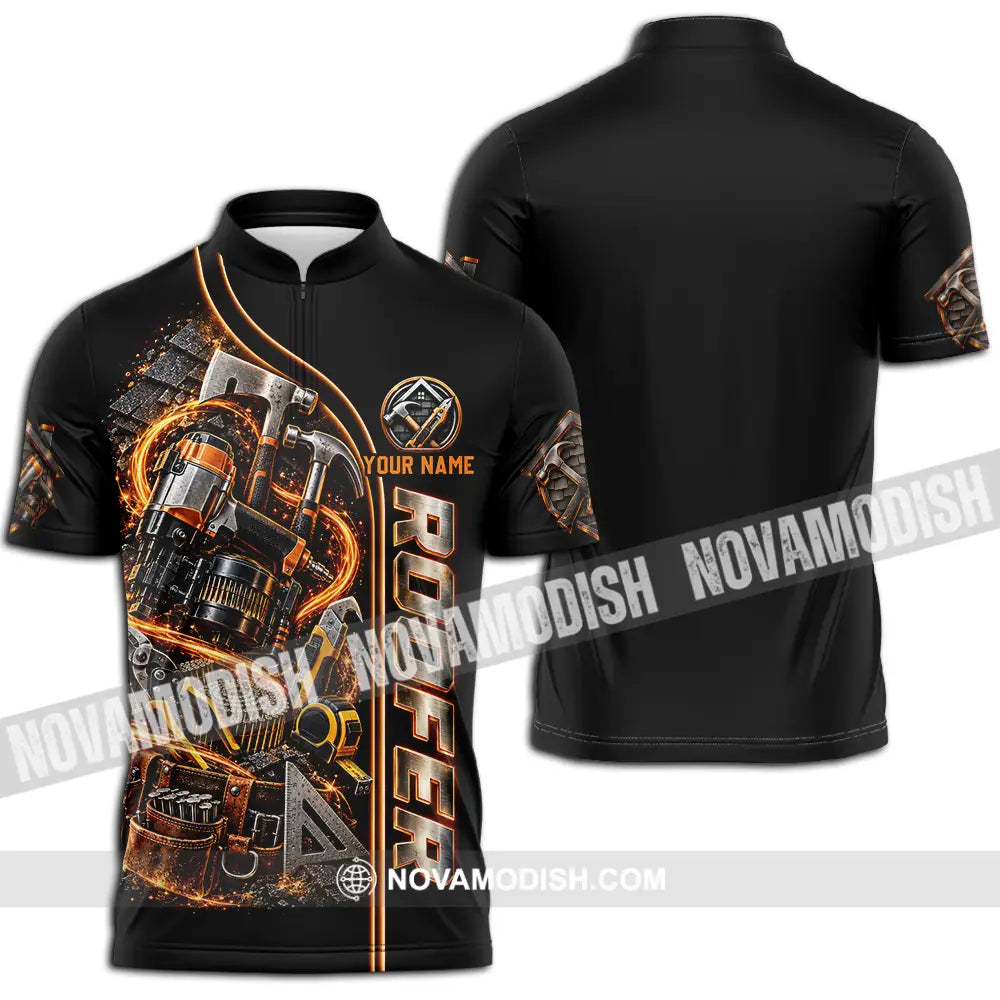Unisex Shirt - Custom Roofer Shirt - Zipper Polo Shirt / S - T-shirt