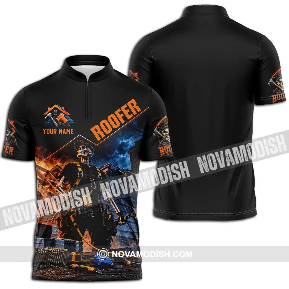 Unisex Shirt - Custom Roofer Shirt - Zipper Polo Shirt / S - T-shirt