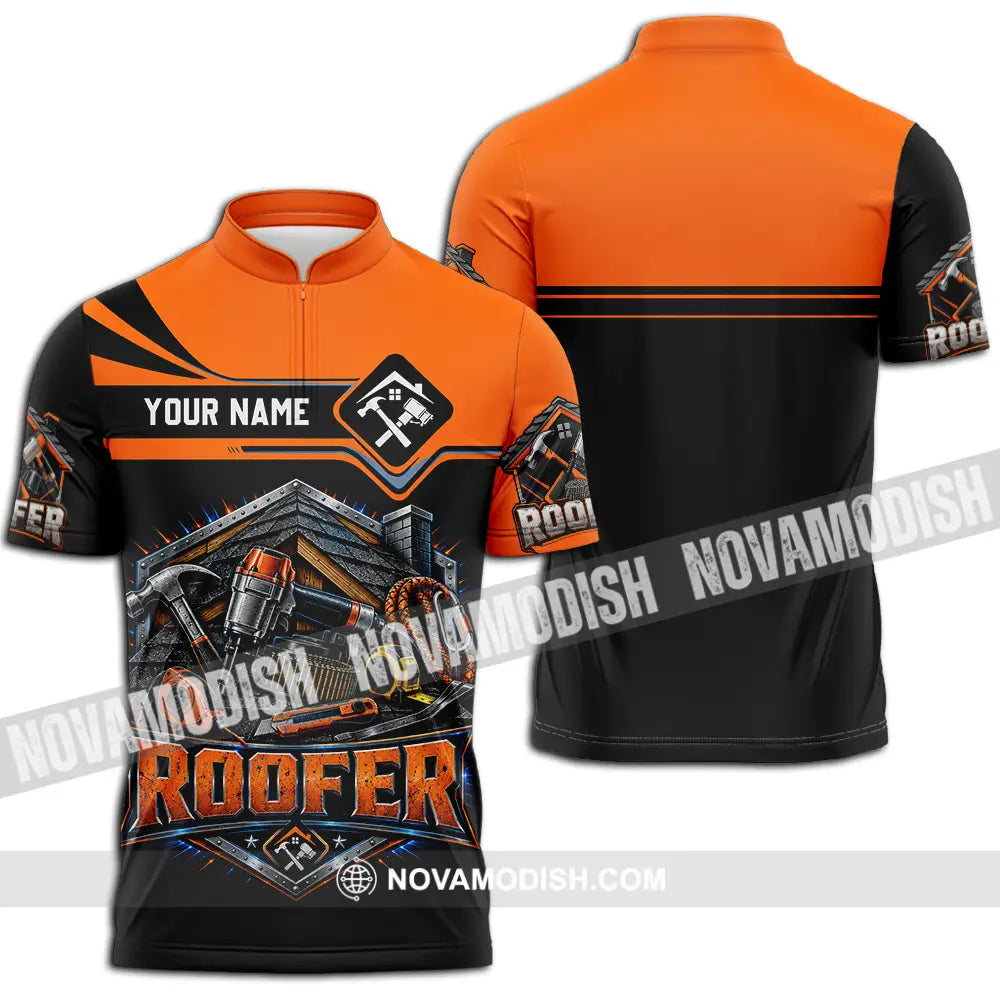 Unisex Shirt - Custom Roofer Shirt - Zipper Polo Shirt / S - T-shirt