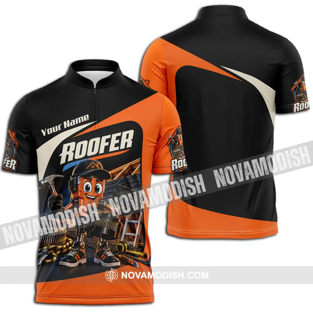 Unisex Shirt - Custom Roofer Shirt - Zipper Polo Shirt / S - T-shirt