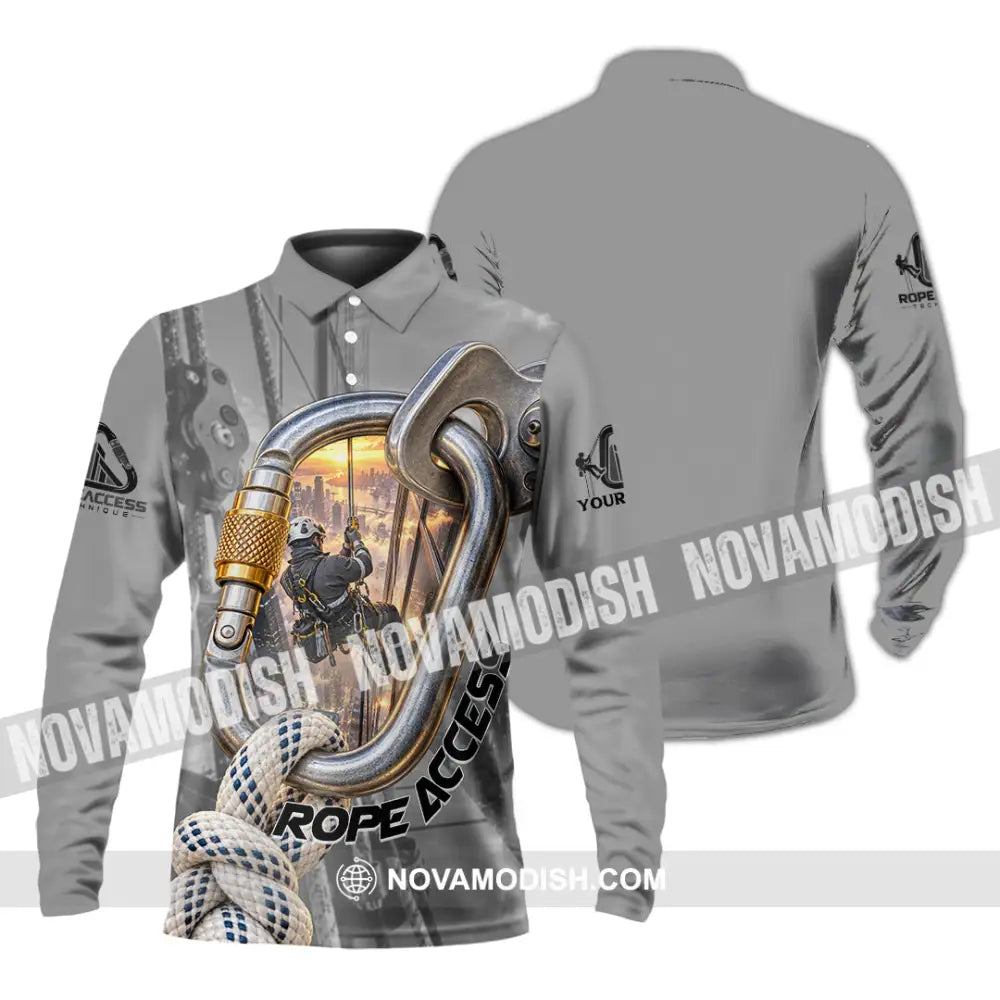 Unisex Shirt - Custom Rope Access Technician Shirt - Long Sleeve Polo / S - T-shirt