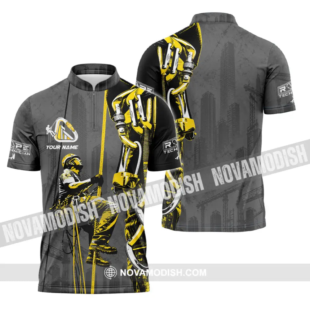 Unisex Shirt - Custom Rope Access Technician Shirt - Zipper Polo Shirt / S - T-shirt