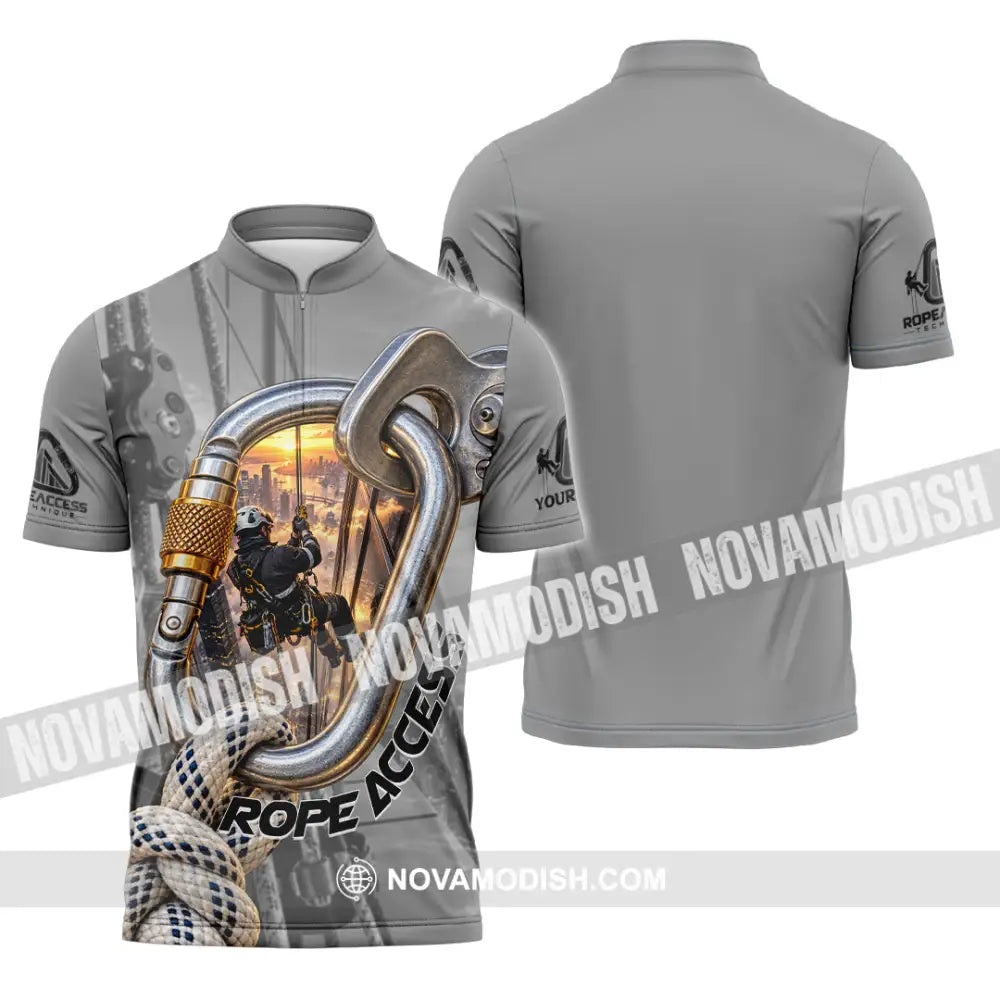 Unisex Shirt - Custom Rope Access Technician Shirt - Zipper Polo Shirt / S - T-shirt