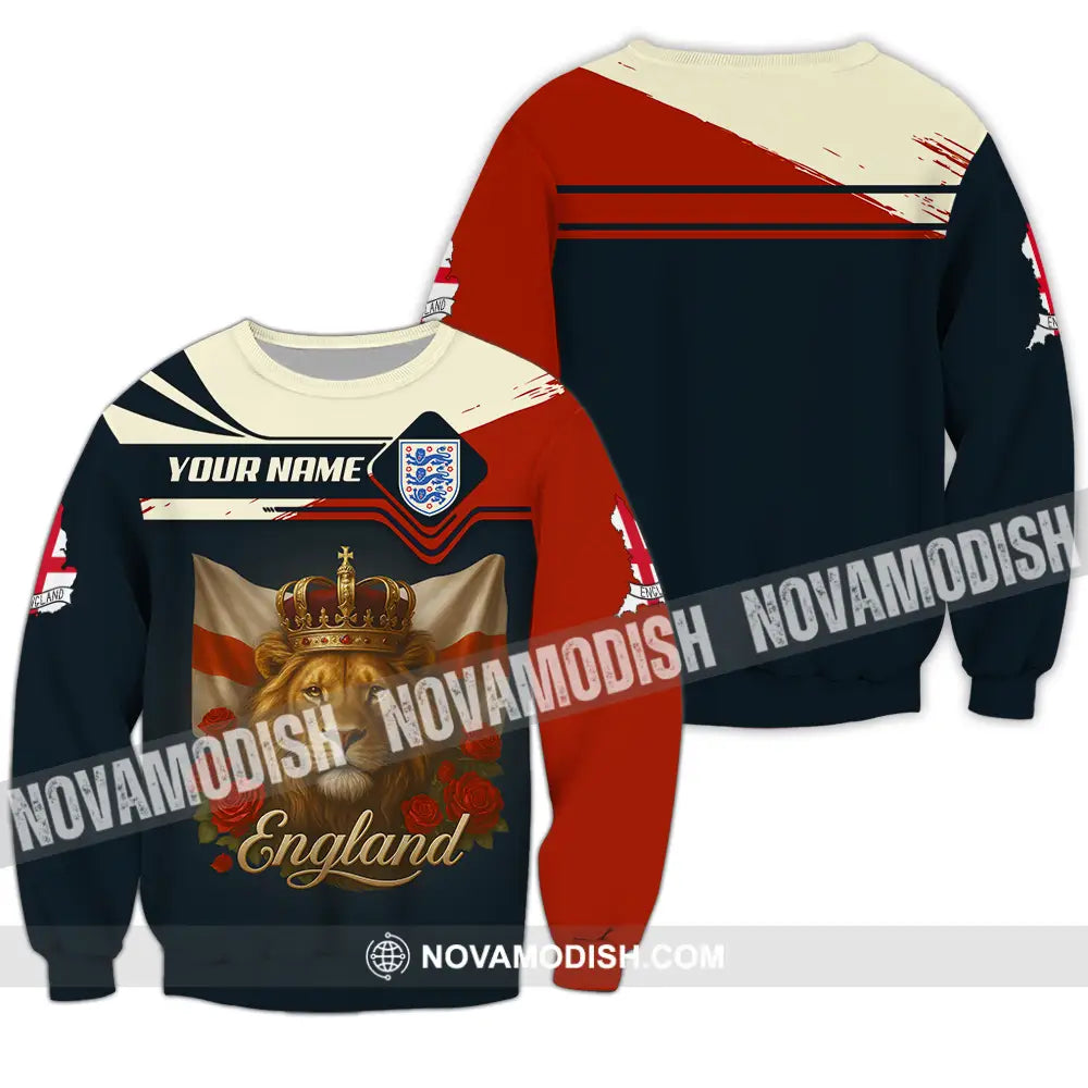 Unisex Shirt - Custom Rose And Lion England Shirt Long Sleeve / S T-shirt