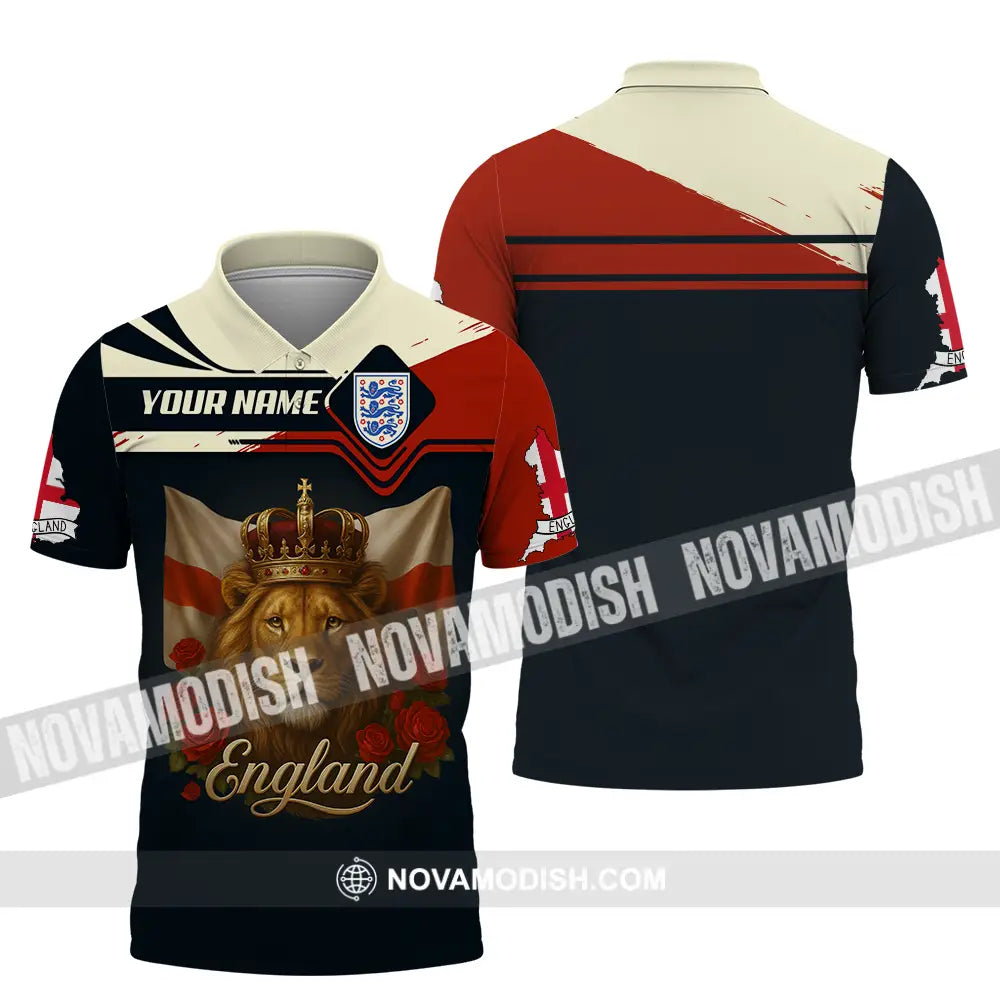 Unisex Shirt - Custom Rose And Lion England Shirt Polo Shirt / S T-shirt