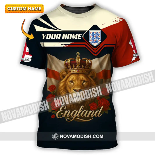 Unisex Shirt - Custom Rose And Lion England Shirt T-shirt