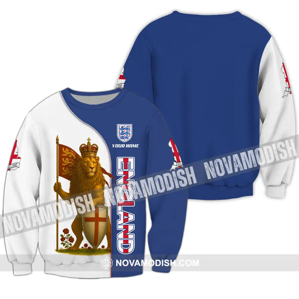 Unisex Shirt - Custom Rose And Lion King England Shirt Long Sleeve / S T-shirt