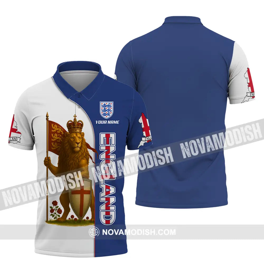 Unisex Shirt - Custom Rose And Lion King England Shirt Polo Shirt / S T-shirt