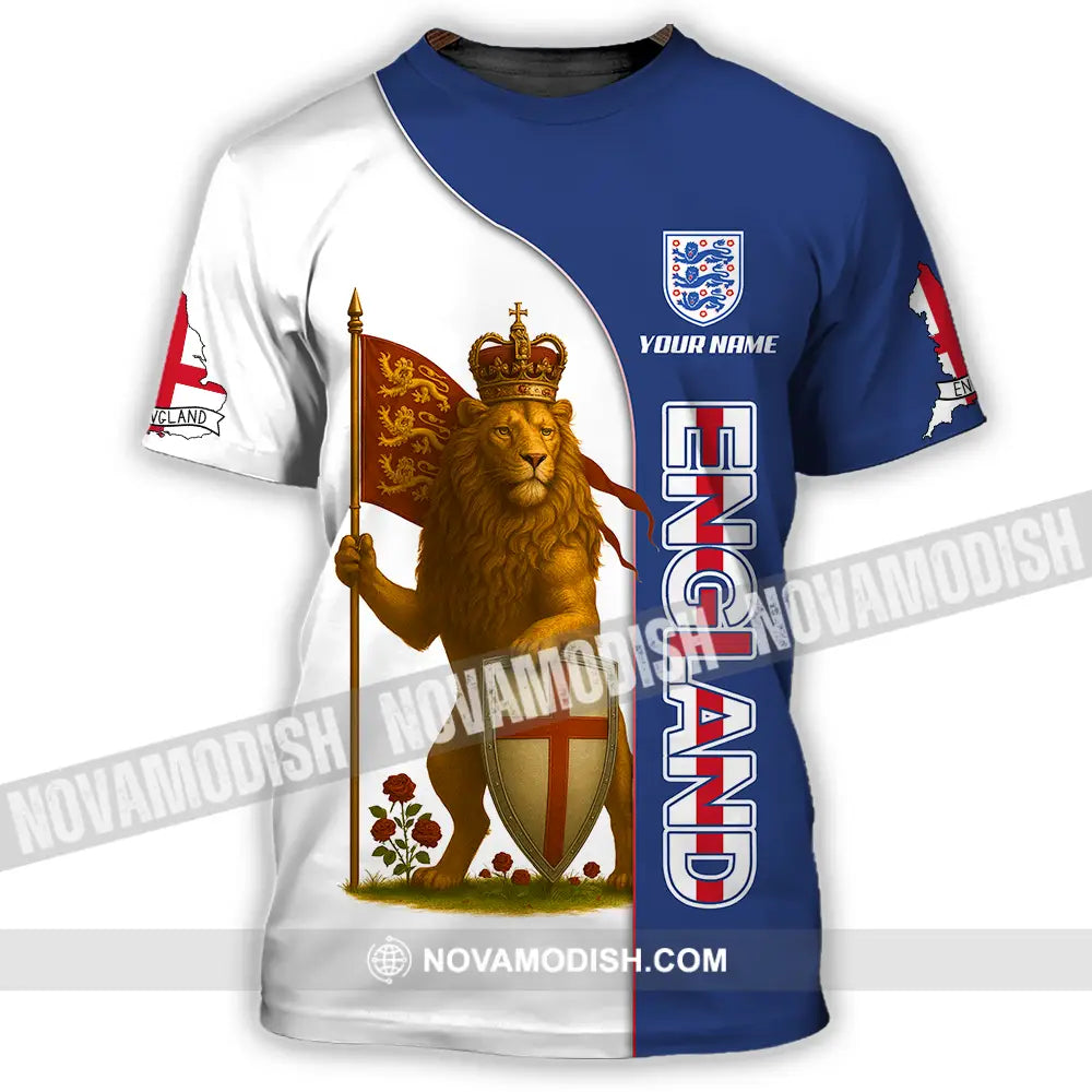 Unisex Shirt - Custom Rose And Lion King England Shirt T-Shirt / S T-shirt