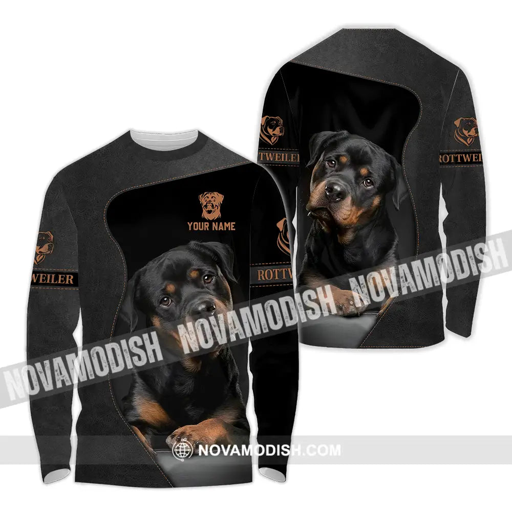 Unisex Shirt - Custom Rottweiler Dog Lover Shirt Long Sleeve Shirt / S T-shirt