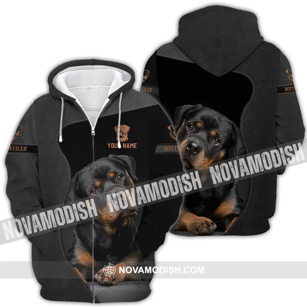 Unisex Shirt - Custom Rottweiler Dog Lover Shirt Zipper Hoodie / S T-shirt
