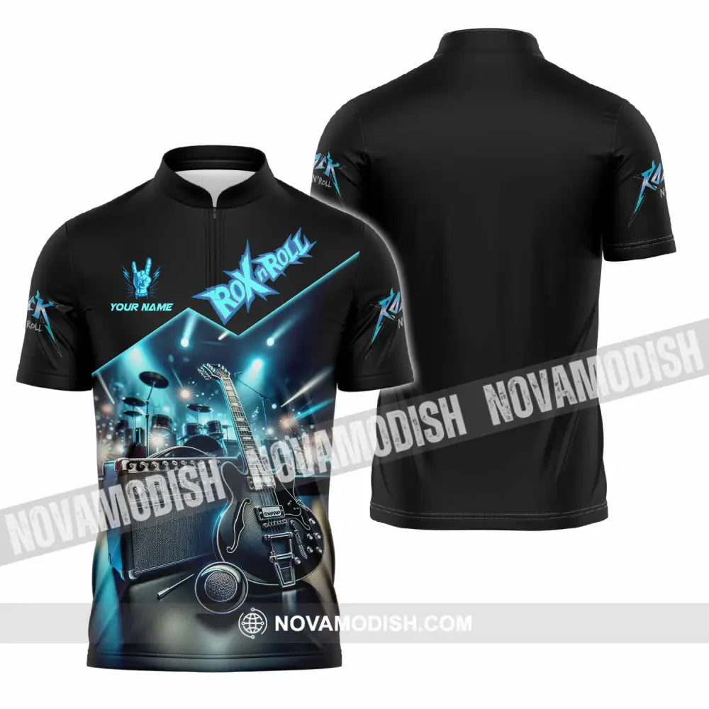 Unisex Shirt - Custom Rox N Roll 3D Shirt Zipper Polo Shirt / S T-shirt
