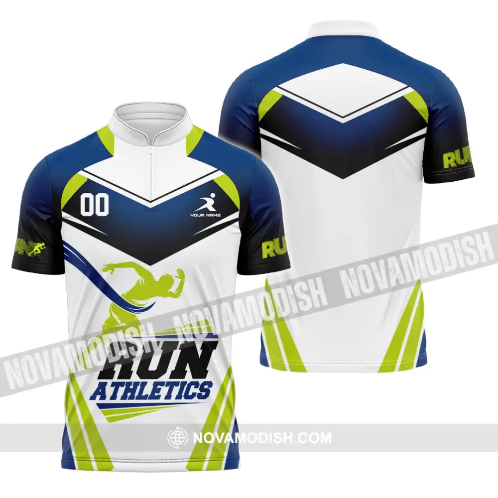 Unisex Shirt - Custom Run Athletics 3D Shirt Zipper Polo Shirt / S T-shirt