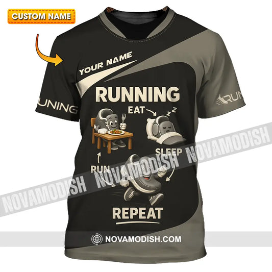Unisex Shirt - Custom Run Eat Sleep And Repeat Running Lover Runner Shirt T-shirt