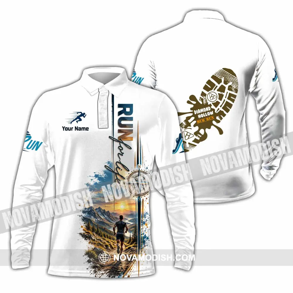 Unisex Shirt - Custom Run For Life Shirt - Long Sleeve Polo / S - T-shirt