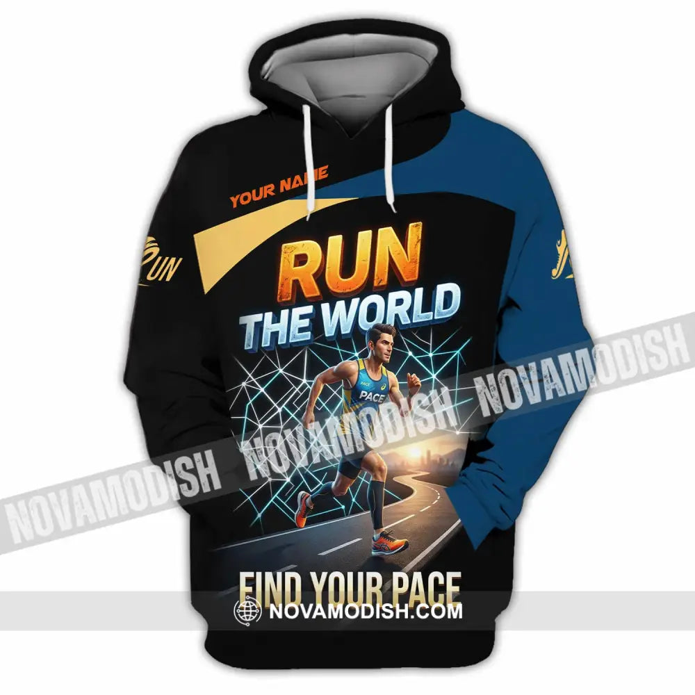 Unisex Shirt - Custom Run The World Find Your Pace Shirt - Hoodie / S - T-shirt