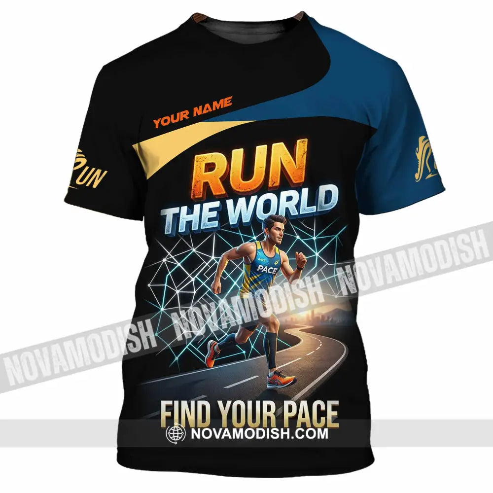 Unisex Shirt - Custom Run The World Find Your Pace Shirt - T-Shirt / S - T-shirt