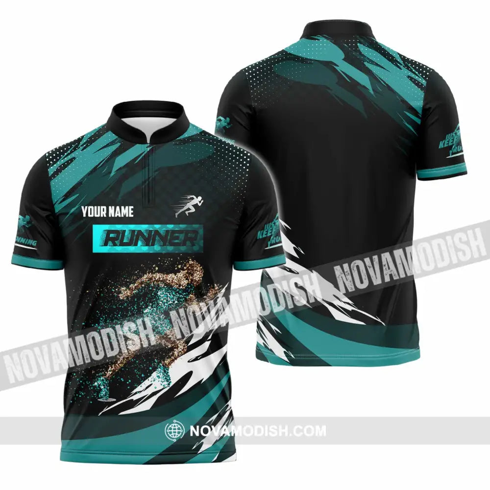 Unisex Shirt - Custom Runner 3D Shirt - Zipper Polo Shirt / S - T-shirt