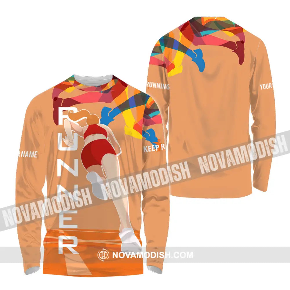 Unisex Shirt - Custom Runner Keep Running 3D Shirt Long Sleeve Shirt / S T-shirt