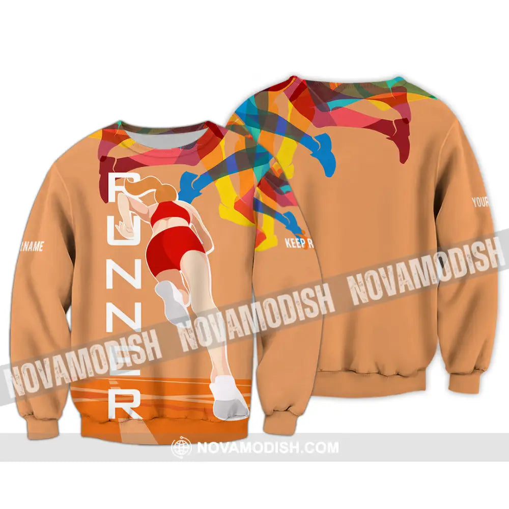Unisex Shirt - Custom Runner Keep Running 3D Shirt Long Sleeve / S T-shirt