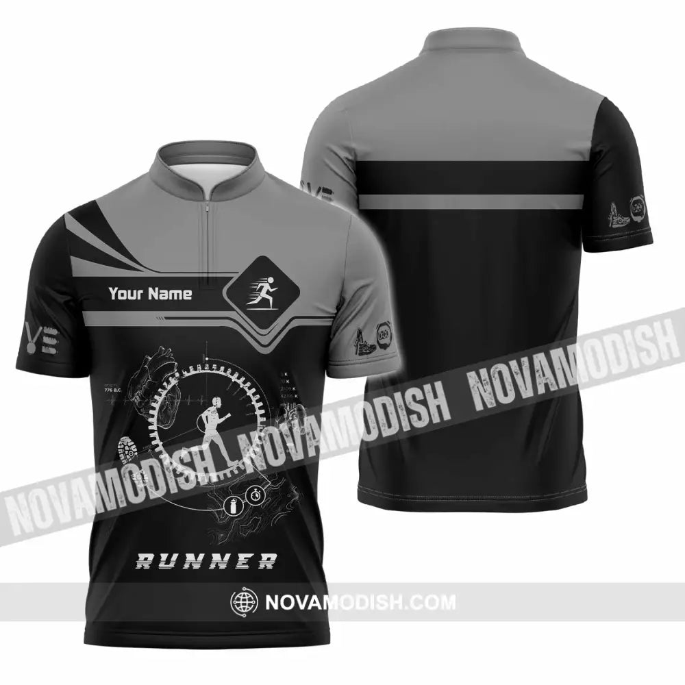 Unisex Shirt - Custom Runner Shirt - Zipper Polo Shirt / S - T-shirt