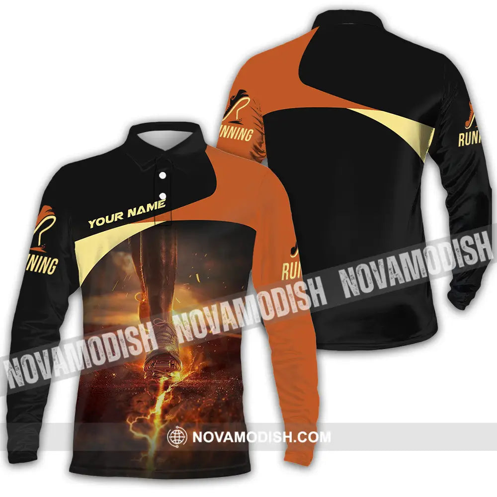 Unisex Shirt - Custom Running 3D Shirt Long Sleeve Polo / S T-shirt