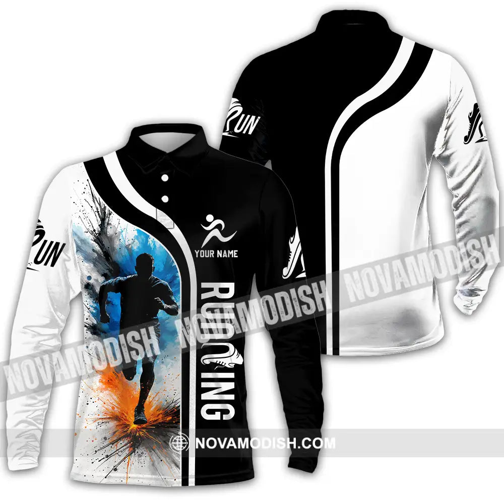 Unisex Shirt - Custom Running 3D Shirt Long Sleeve Polo / S T-shirt
